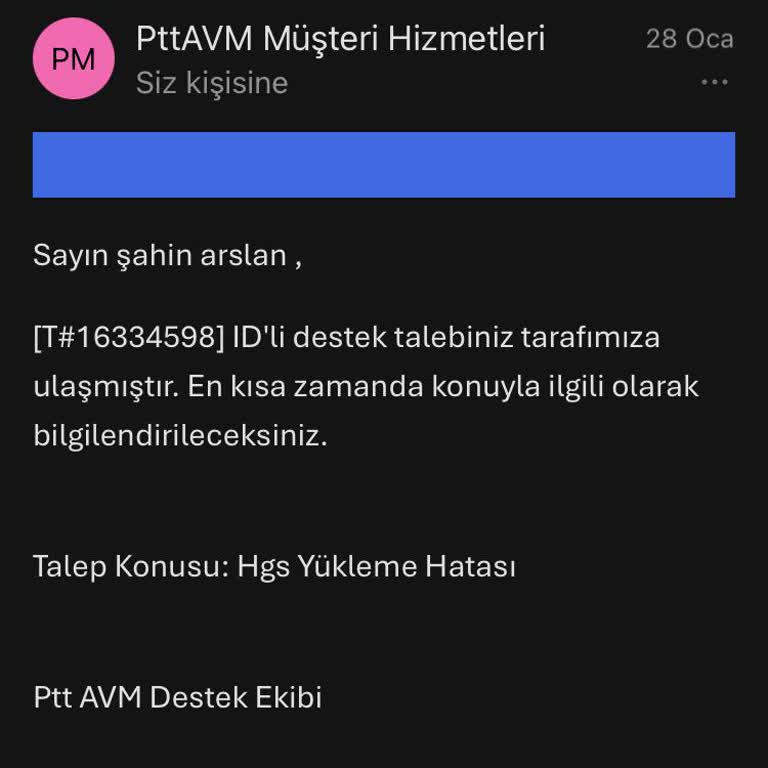 PTT HGS'de Havale Sorunu Ve Müşteri Hizmetleri İlgisizliği