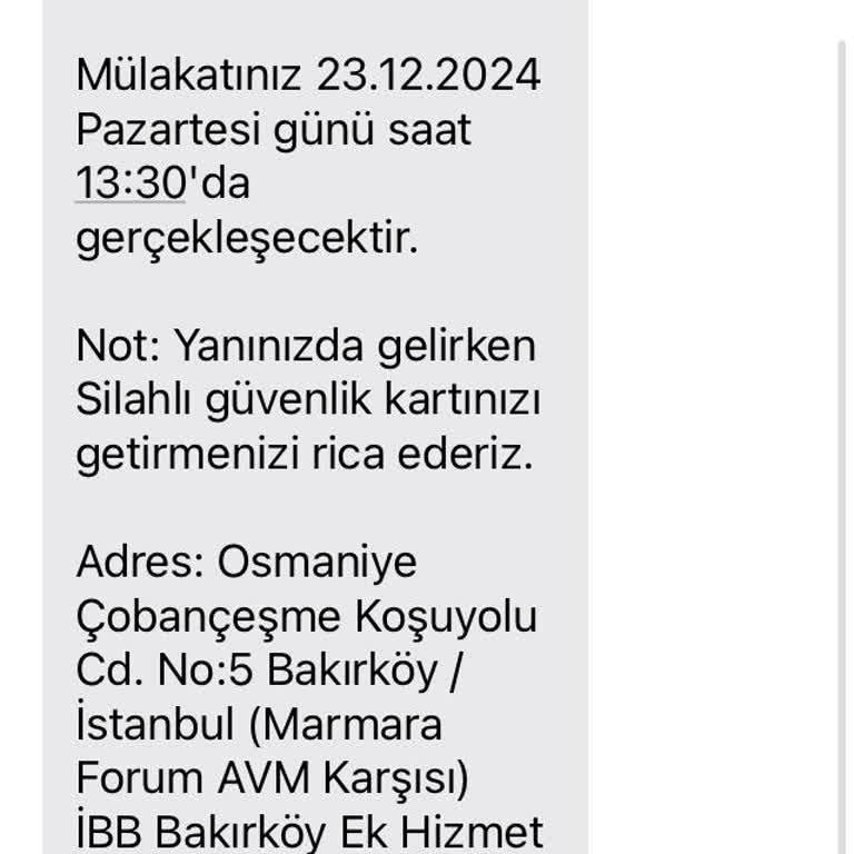 Güvenlik Mülakatı Sonucu Hakkında Bilgi Bekliyorum