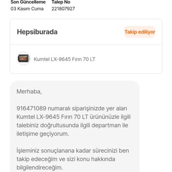Hepsiburada İade Sürecinde Kaybolan Fırın