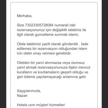 Rezervasyon Tarihi Hatası Ve Yavaş İletişim Süreci