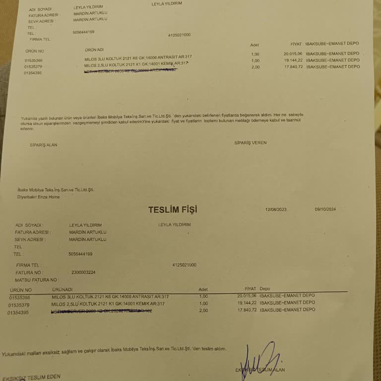 Teslimat Sonrası Bitmeyen Koltuk Sorunları