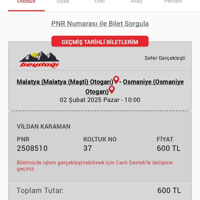 İptal Edilen Biletin İadesi Sorunu