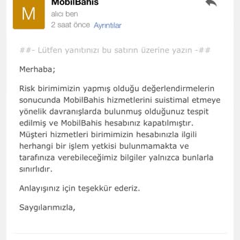 Mobilbahis'te Hesap Kapatma Ve Ödeme Sorunu