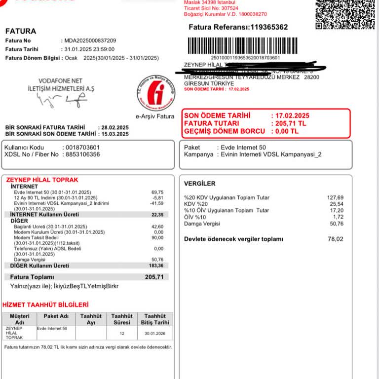 Vodafone Evde İnternet: Yanıltıcı Fatura Taktikleri