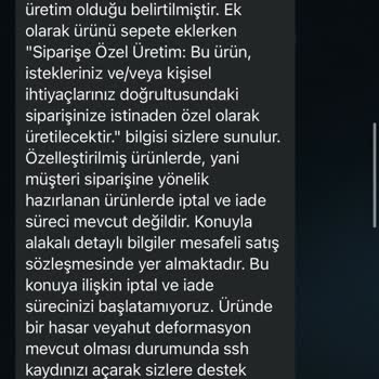 Özel Üretim Bahaneleriyle İade Engeli