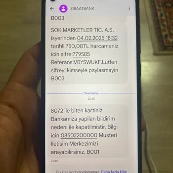 Şok Market Üzerinden Bilgim Dışında Para Çekilmesi