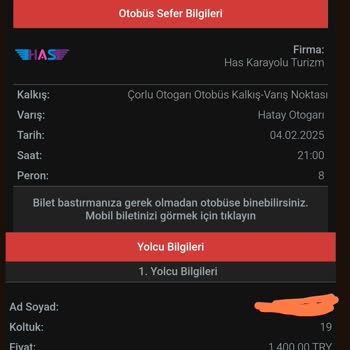 Has Turizm Çorlu-Hatay Yolculuğunda Hayal Kırıklığı