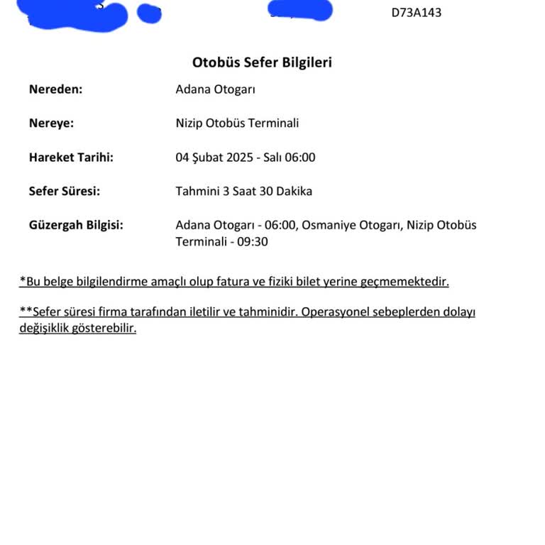 Ben Turizm İle Nizip Yolculuğunda Yaşanan Sorun Ve Güvenlik Endişesi