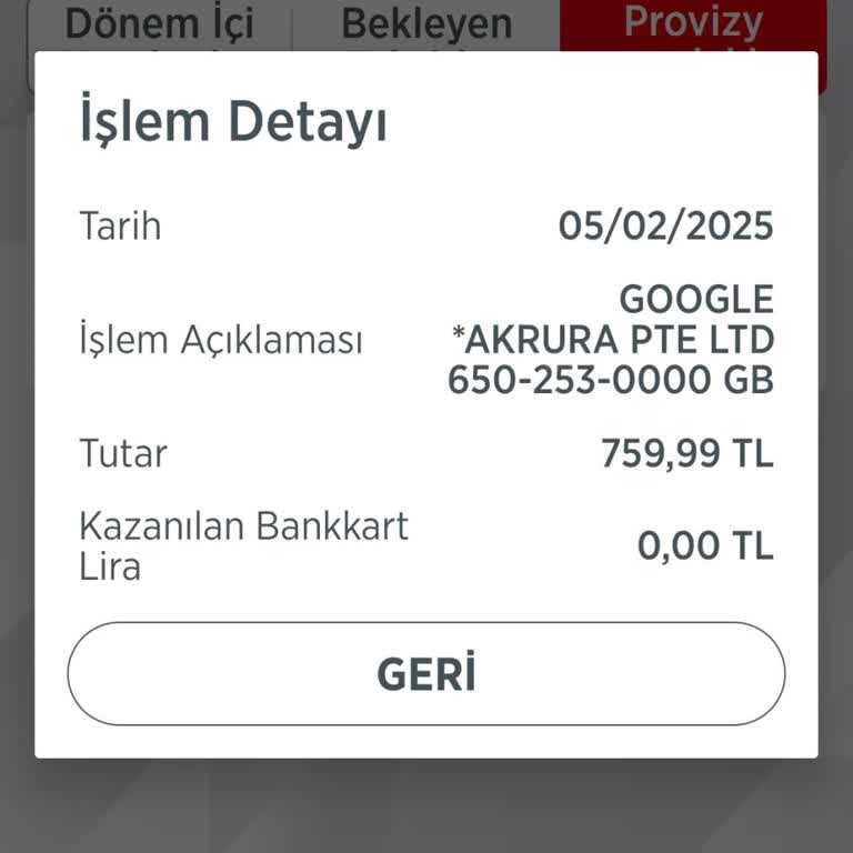 Akrurepte Ltd Diye Çekilen Para