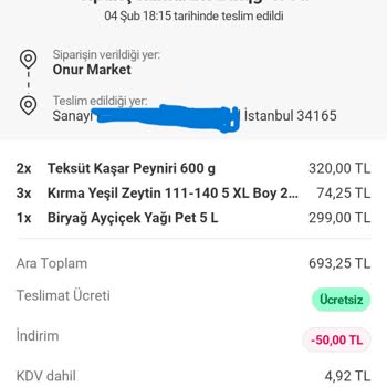 Yemeksepeti Mahalle Eksik Ürün Teslimatı Ve Yanıltıcı Bilgilendirme
