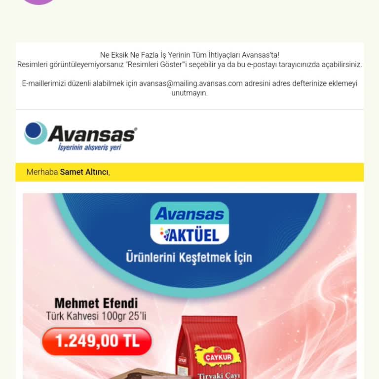 Avansas Pazarlama Maillerini İptal Edememe Sorunu