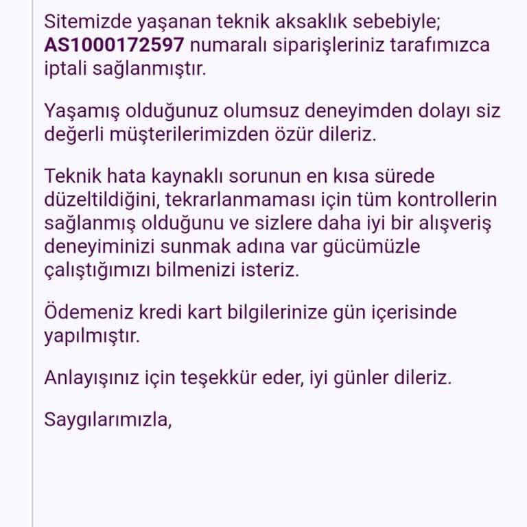 Sipariş İptali Ve Ulaşılamayan Müşteri Hizmetleri Sorunu