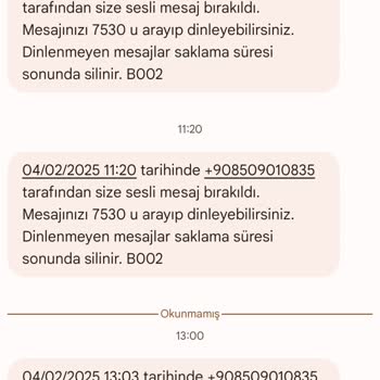 Turkcell'den Gelen Israrlı Aramalar Ve Sesli Mesajlar