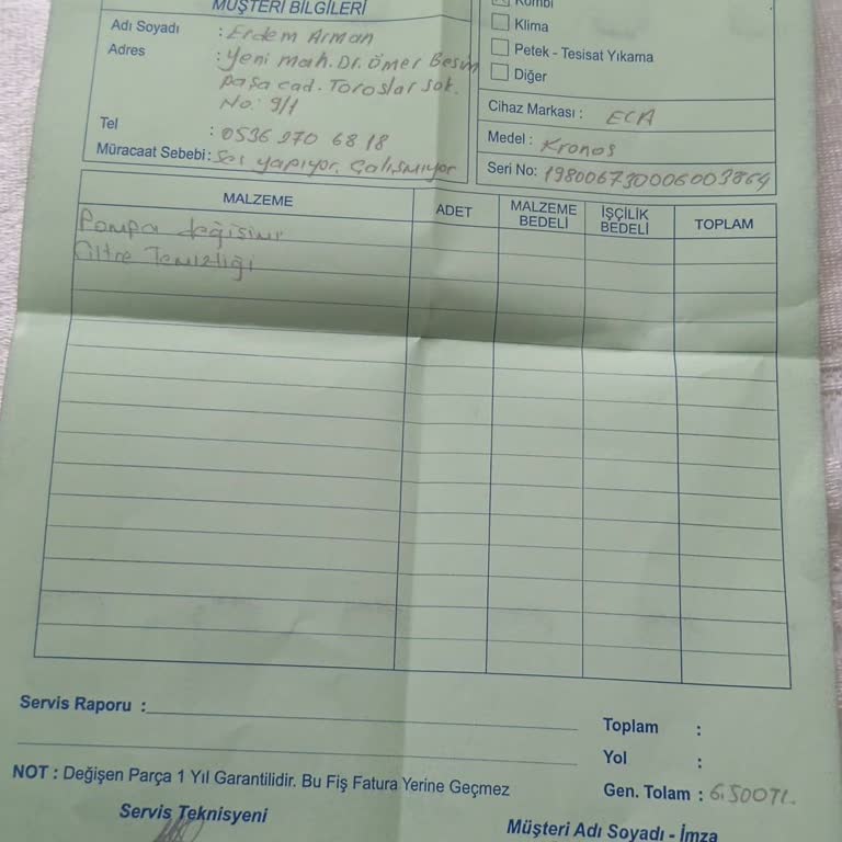 ECA Kronos Kombi Servis Ücretleri Can Yakıyor