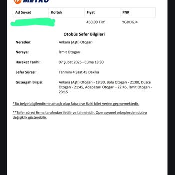 Bilet Saatinin Bilgilendirme Yapılmadan Değiştirilmesi Mağduriyeti