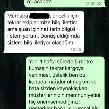Normod'dan Eksik Ve Geciken Kumaş Siparişi Sorunu