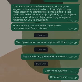 Teslim Edilmeyen Sipariş Ve Geciken Para İadesi