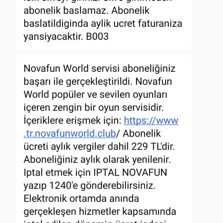 Novafun World Abonelik Ücreti Ve İade Sorunu
