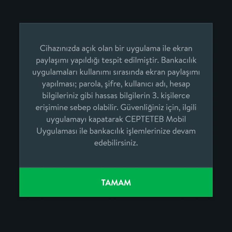 CepteTeb Uygulamasında Ekran Paylaşımı Sorunu