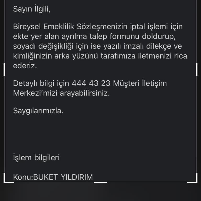 Bireysel Emeklilik İptali İçin Form Sorunu