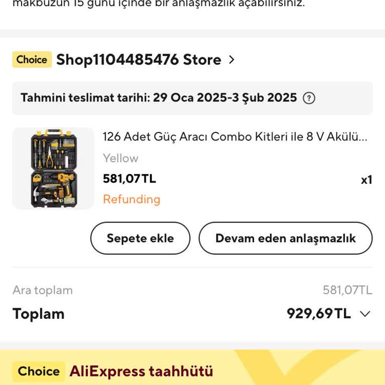 Aliexpress Shop 1104485476 Store Farklı Ürün Geldi