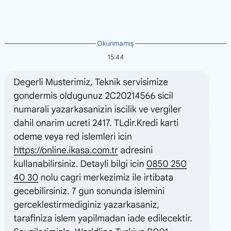 Servis Ücreti Anlaşmazlığı Ve Yüksek Onarım Talebi