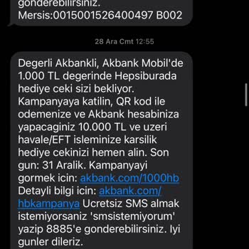 Akbank Hediye Çeki Kampanyasında Chip Para Sorunu