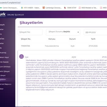 Yanlış Faturalandırma Ve Çözülmeyen Üyelik Sorunu