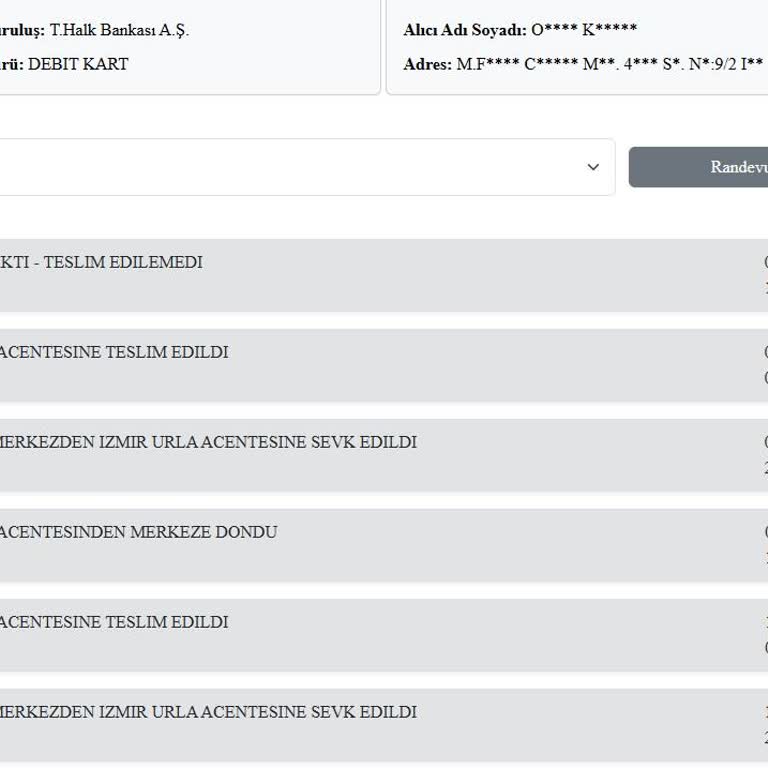 Kuryenet Urla Şubesi Kredi Kartı Teslimat Sorunu