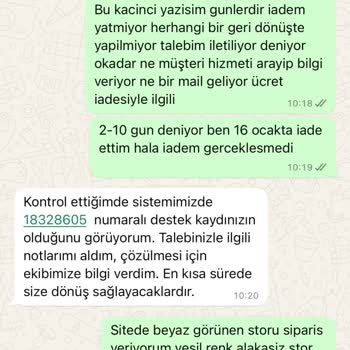 Yanlış Renk Stor Perde Ve İade Sorunu