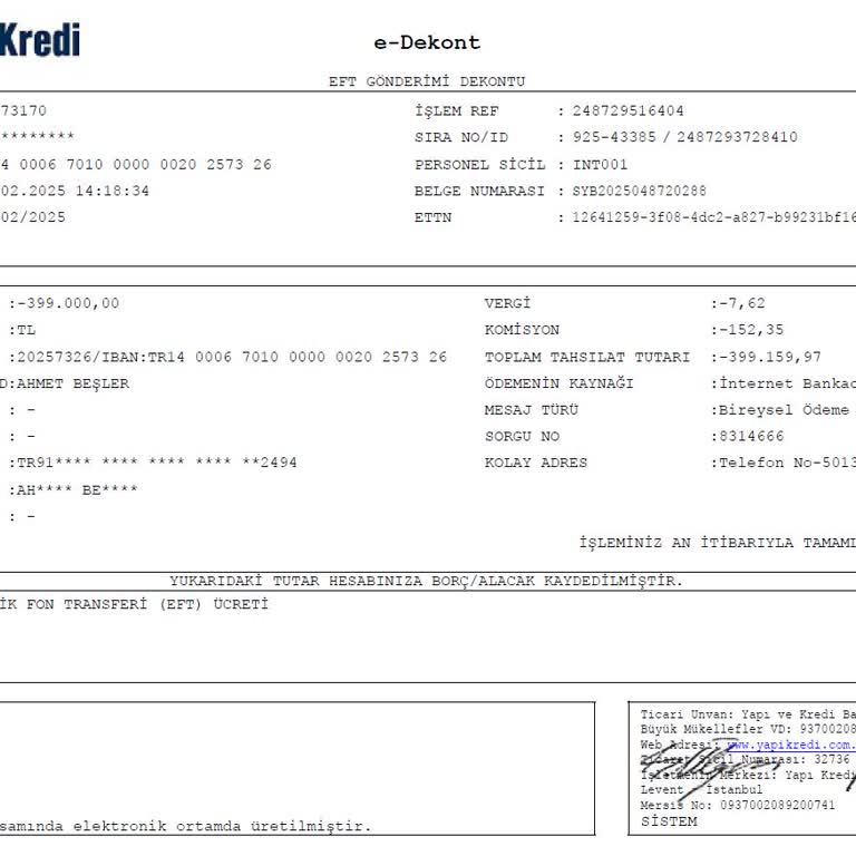 EFT İşlemi Sonrası Para Kayboldu