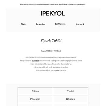 İpekyol'dan Sipariş Takip Sorunu Ve Müşteri Hizmetleri Eksikliği
