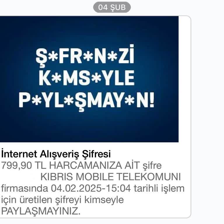 Kıbrıs Mobile'dan İzinsiz Para Çekim Denemesi