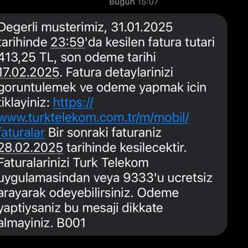 Yanlış Fatura Tutarı Sorunu