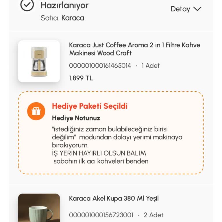 Karaca Uygulamasında Kargo Gecikmesi