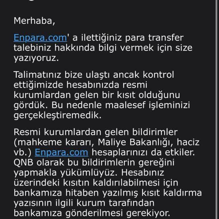 Enpara Hesabım Bloke Oldu