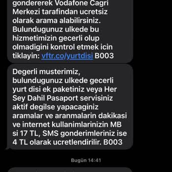 Mobil Veri Kapalıyken Yurt Dışı Paketi Ücreti Yansıtılması