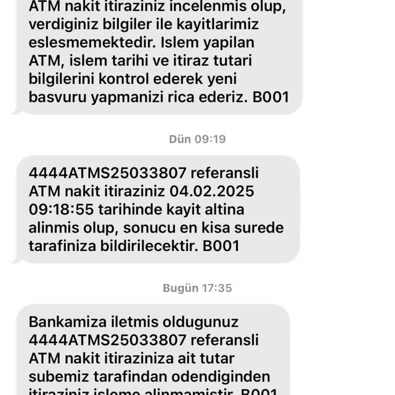 ATM'de Yutulan Para Ve Yanlış İade