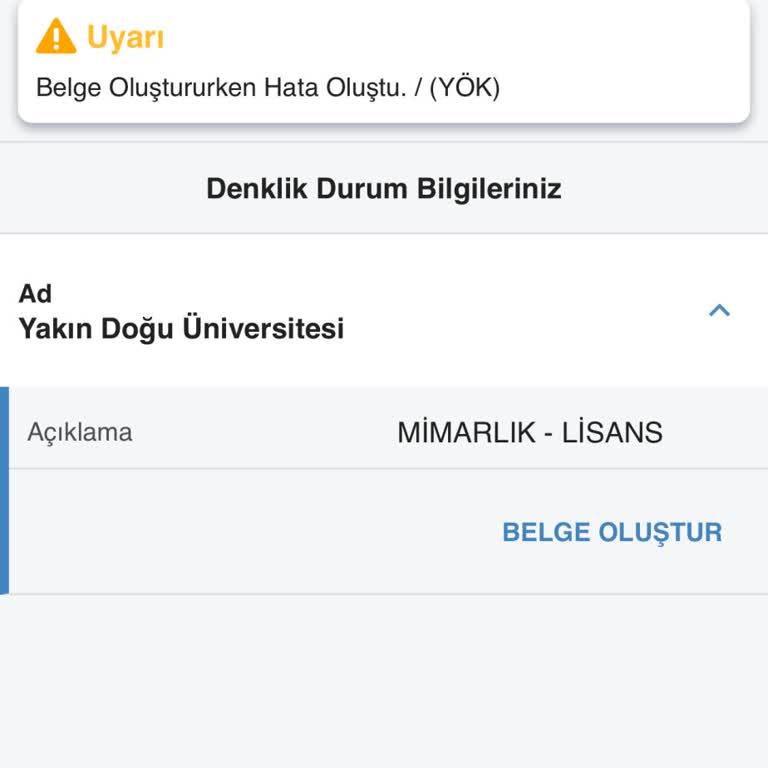 E-Devlet Denklik Belgesi Oluşturma Sorunu!