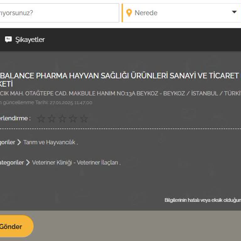 İzinsiz Yayınlanan Firma Bilgileri