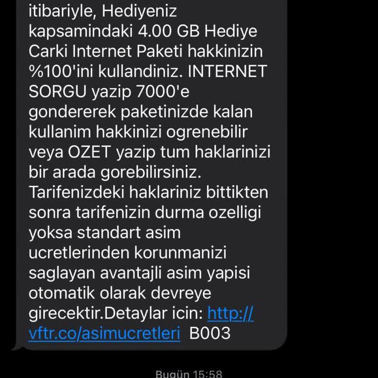 Vodafone İnternet Paketleri Ve Fatura Sorunu