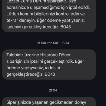 Geç Teslimat Ve İptal Edilen Sipariş: Son Siparişim