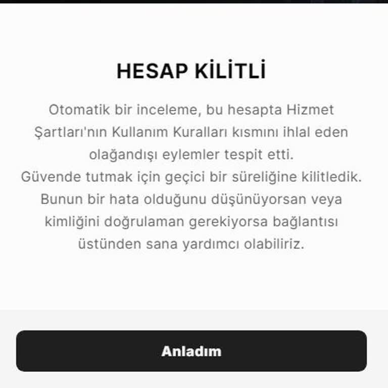 Hesabım Haksız Yere Kilitlendi