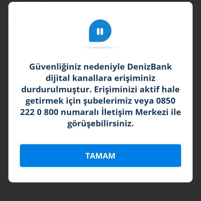 Denizbank Mobil Erişim Sorunu