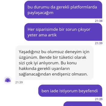Getir Siparişlerinde Sürekli Gecikme Ve İlgisiz Müşteri Hizmetleri