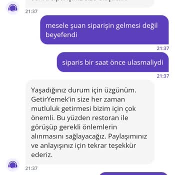 Getir Siparişlerinde Sürekli Gecikme Ve İlgisiz Müşteri Hizmetleri