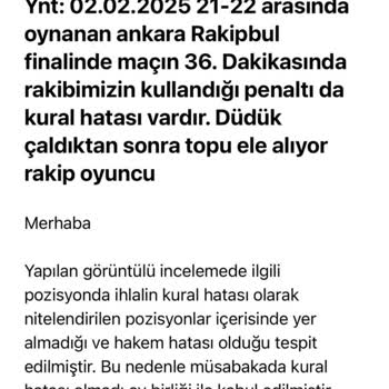 Ankara'da Hakem Hatası Mağduriyeti