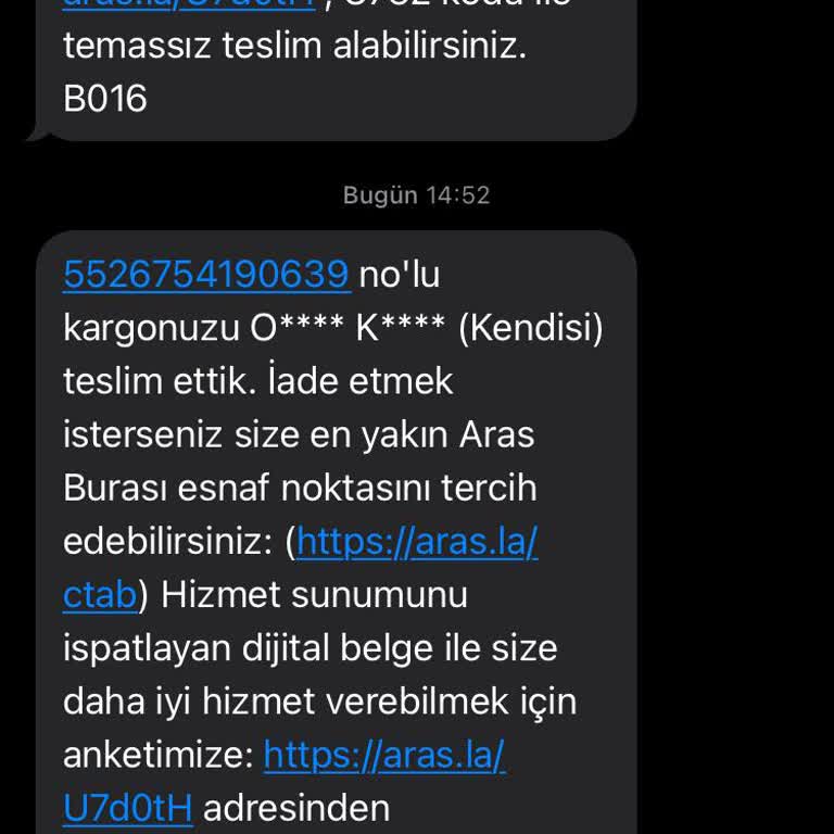 Teslim Edilmeyen Kargo Ve Yanıltıcı Mesajlar