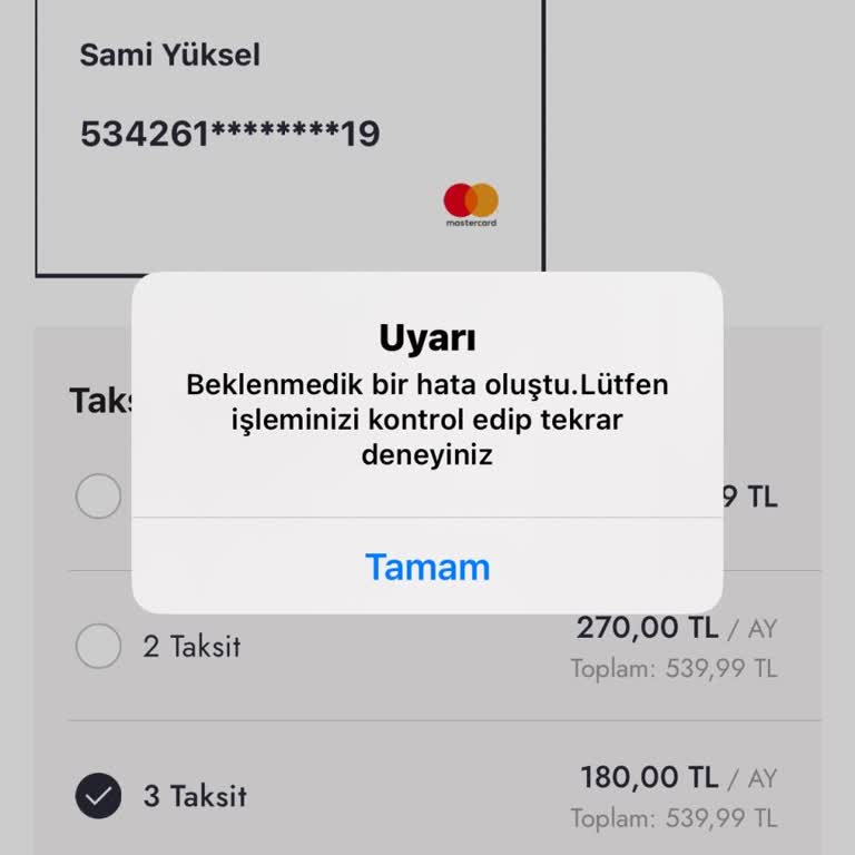 Sepet Hatası: Alışveriş Tamamlanamıyor