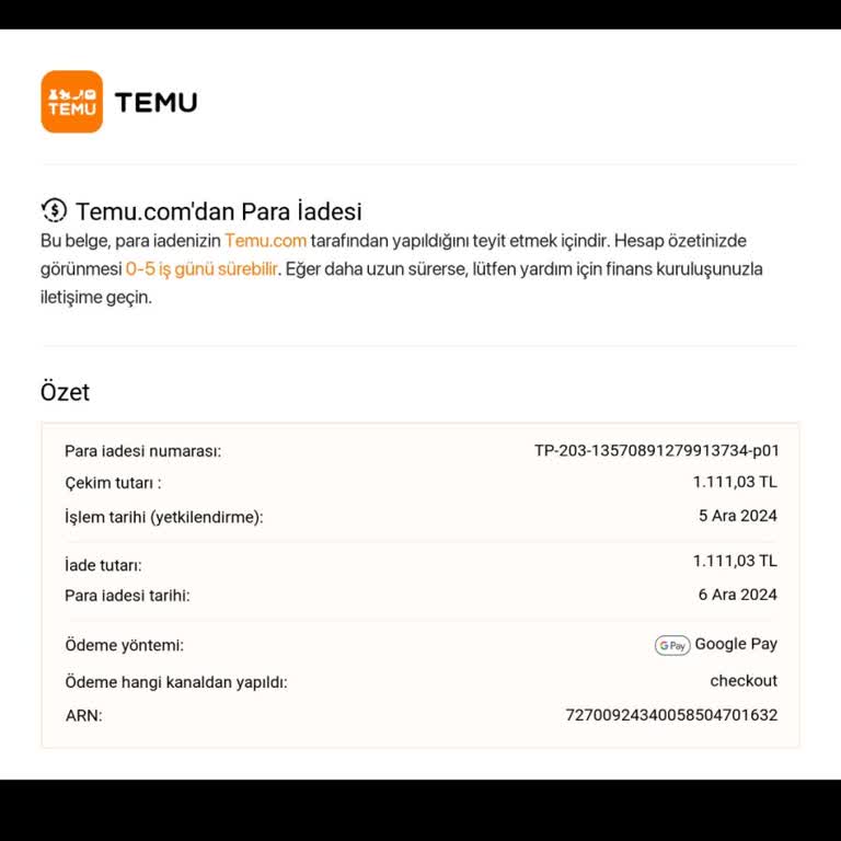 Para İadesi Sorunu: Banka Ve Temu Arasında Kaldım